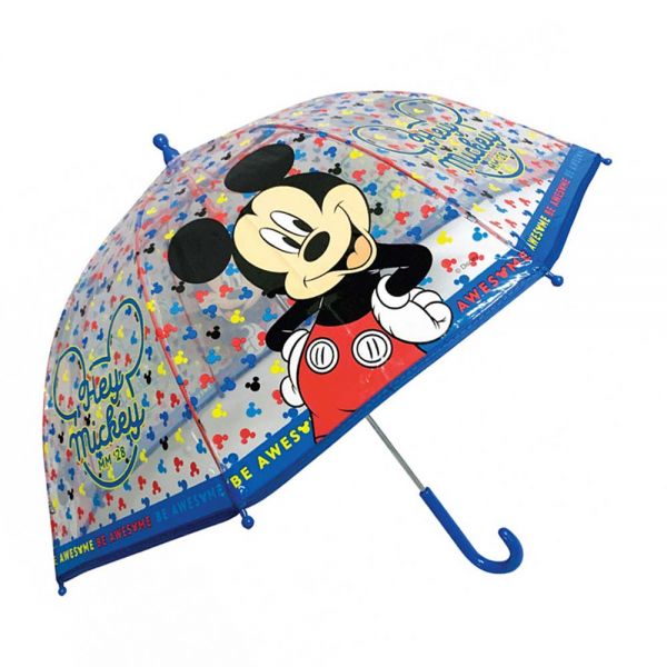Ομπρέλα παιδική χειροκίνητη διάφανη Disney Mickey Mouse Be Awesome