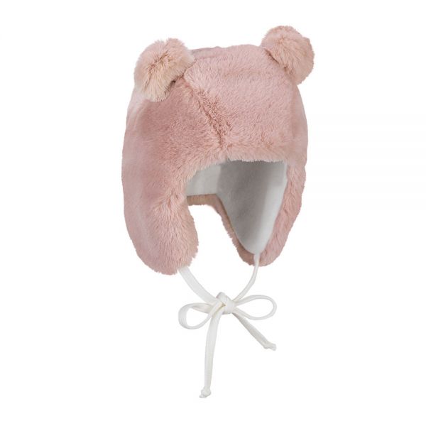 Σκουφάκι παιδικό γούνινο με αυτιά ροζ Sterntaler Inka Vegan Fur Hat Pink