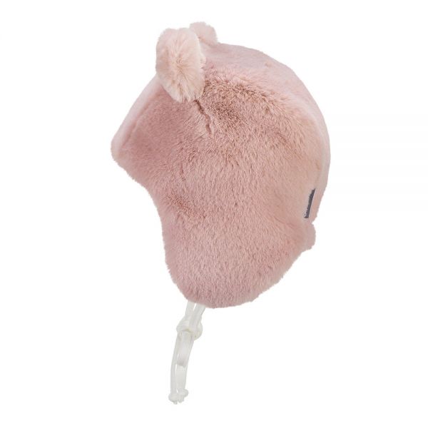 Σκουφάκι παιδικό γούνινο με αυτιά ροζ Sterntaler Inka Vegan Fur Hat Pink