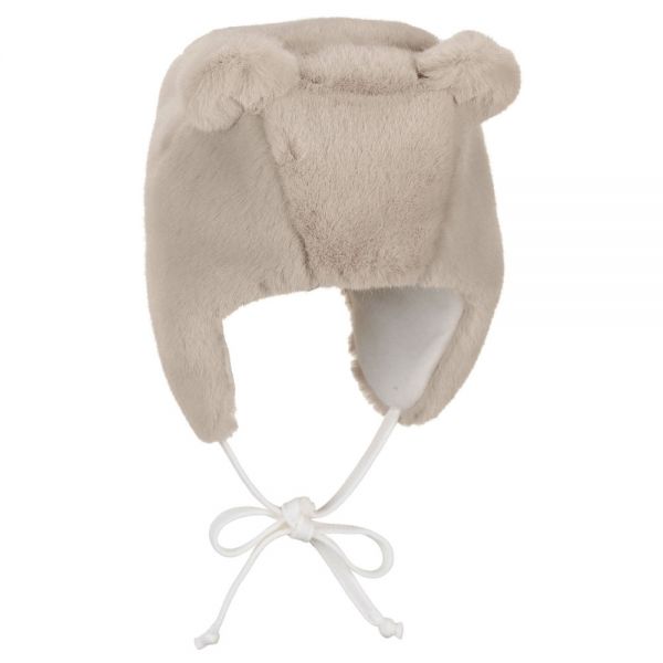 Σκουφάκι παιδικό γούνινο με αυτιά μπεζ Sterntaler Inka Vegan Fur Hat Beige