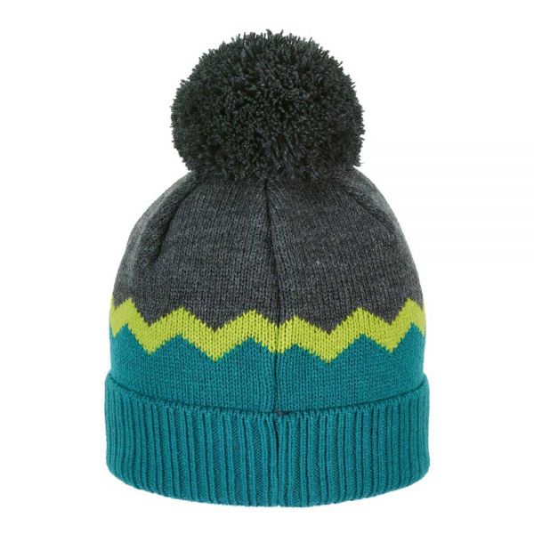 Kids Knited Beanie With Pom Pon Sterntaler Grey - Petrol