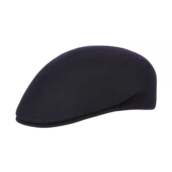 Winter Wool Felt Men's Crushable Coppola Cap Dark Blue