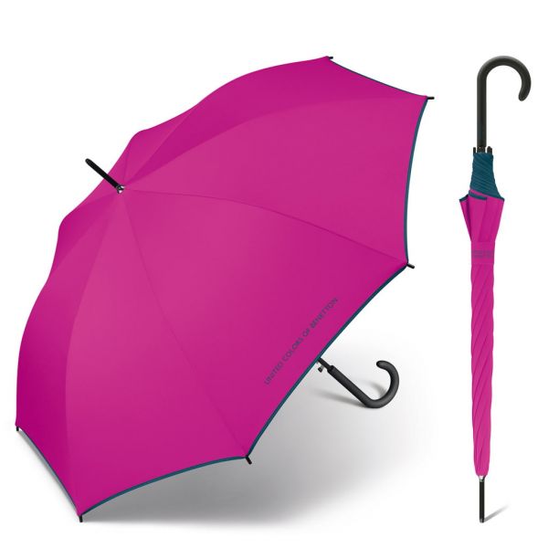 Long Automatic Umbrella United Colors of Benetton Fuchsia