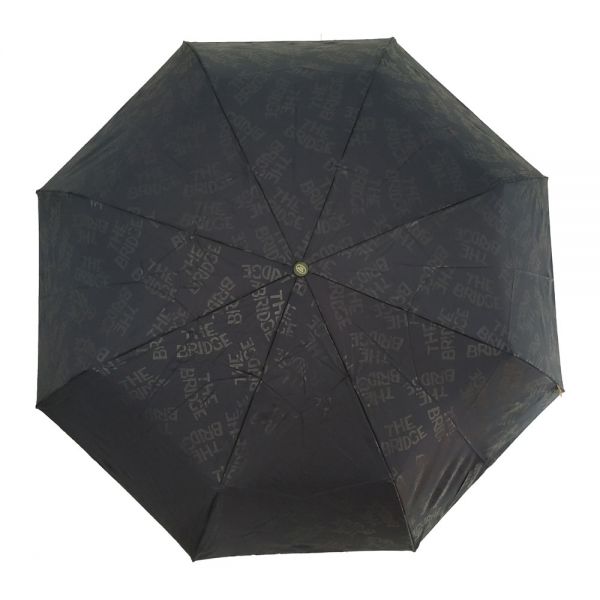 Automatic Open - Close Folding Umbrella With Wooden Handle The Bridge Blue