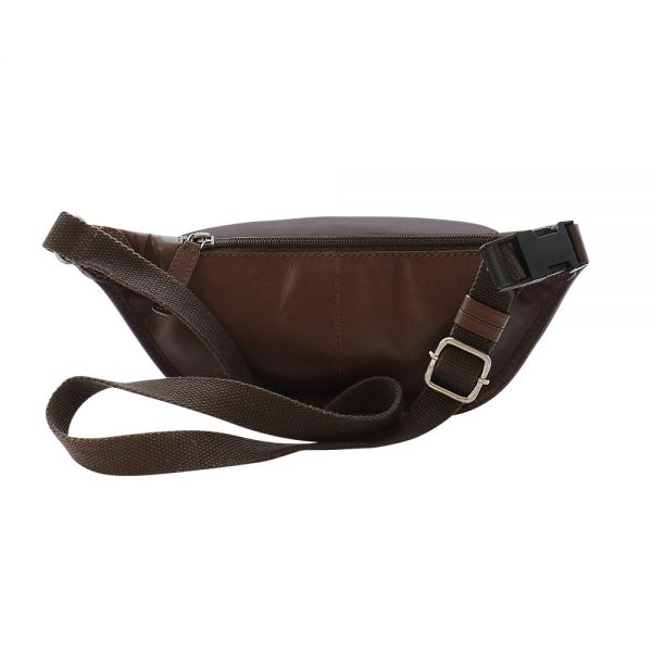 Τσαντάκι μέσης δερμάτινο καφέ Dakar Spray Leather  Waist Bag Brown