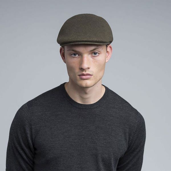 Καπέλο τραγιάσκα χειμερινό μάλλινο λαδί Kangol Seamless Wool 507 Loden