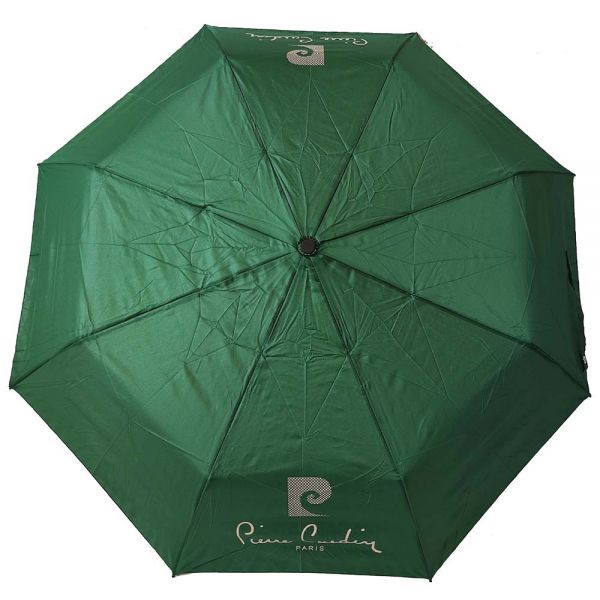 Ομπρέλα γυναικεία σπαστή χειροκίνητη πράσινη Pierre Cardin Manual Folding Umbrella Logo Green