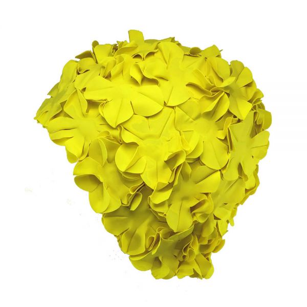 Σκουφάκι θάλασσας μονόχρωμο με λουλούδια κίτρινο