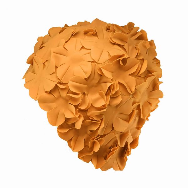 Swimming Cap With Flowers Orange