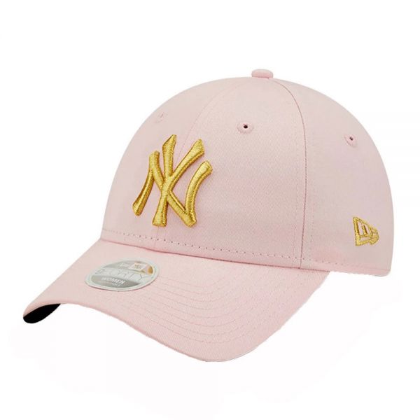 Καπέλο τζόκεϊ ροζ New York Yankees New Era 9Forty Women's Metallic Logo Pink / Gold