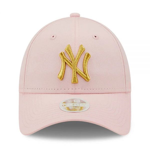Summer Cotton Cap New York Yankees New Era 9Forty Women's Metalic Logo Pink / Gold