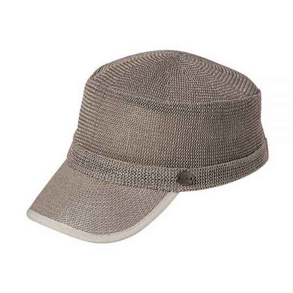 Καπέλο τζόκεϊ γυναικείο ψάθινο καλοκαιρινό γκρι Women's Jockey Straw Summer Hat