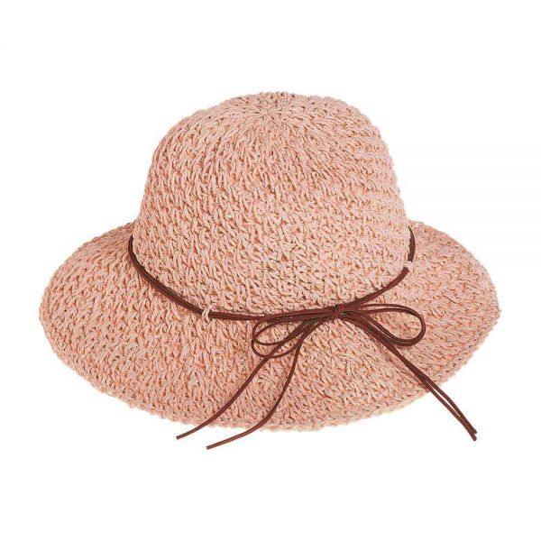 Καπέλο γυναικείο ψάθινο καλοκαιρινό ροζ  Women's Straw Hat