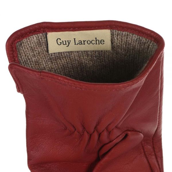 Γάντια γυναικεία δερμάτινα βυσσινί Guy Laroche 98861