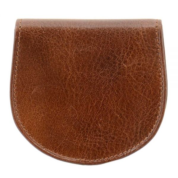 Leather Coin Pouch Wallet  Marta Ponti Cognac