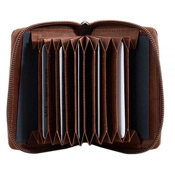 Leather Card Holder Marta Ponti Tagus B120251 Cognac