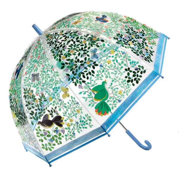 Ομπρέλα μεγάλη χειροκίνητη διάφανη εμπριμέ  Djeco Ladies Manual Transparent Stick Umbrella Wild Birds