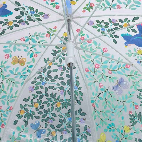 Ladies' Manual Transparent Stick Umbrella Djeco Wild Birds