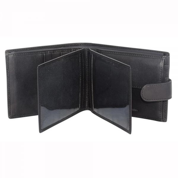 Leather Horizontal Wallet Dakar Dakota Sprey DKB1005 Black