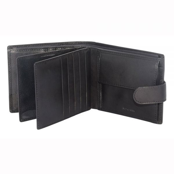 Πορτοφόλι δερμάτινο ανδρικό μαύρο Dakar Dakota Spray Leather Wallet DKB1005 Black