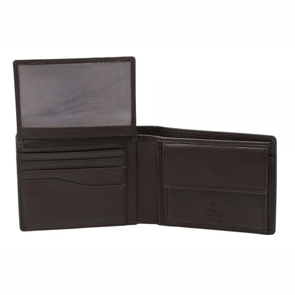 Πορτοφόλι δερμάτινο ανδρικό καφέ Dakar Wave Leather Wallet DKB1105R Brown