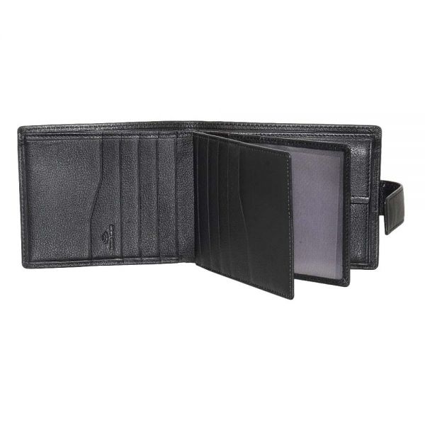 Πορτοφόλι δερμάτινο ανδρικό μαύρο Dakar Wave Leather Wallet DKB1106R Black