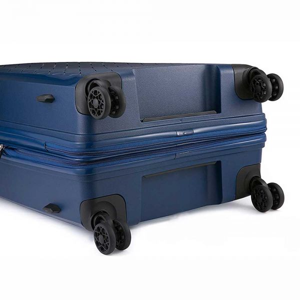 Medium Hard Expandable Luggage 4 Wheels  Verage Diamond  Dark Blue