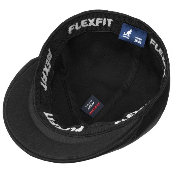 Καπέλο τραγιάσκα χειμερινό μαύρο Kangol Wool Flexfit 504