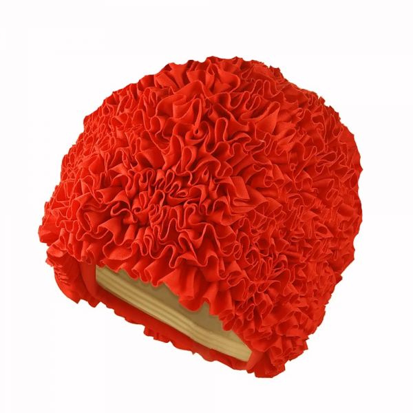 Women's Ruffle Swimming Cap Red