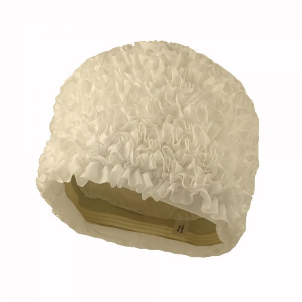 Women's Ruffle Swimming Cap White