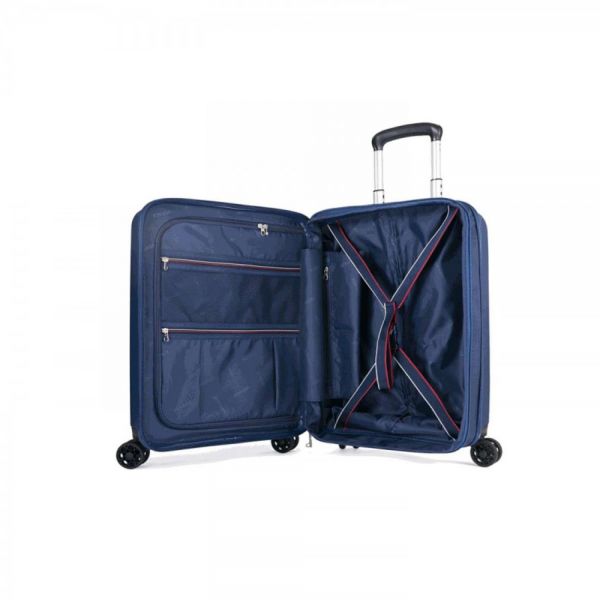 Small Hard Expandable Luggage 4 Wheels  Verage Diamond  Dark Blue