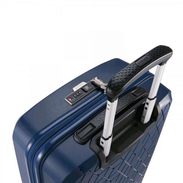 Small Hard Expandable Luggage 4 Wheels  Verage Diamond  Dark Blue