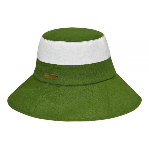 Women's Summer Fabric Bucket Hat With Wide Brim Green