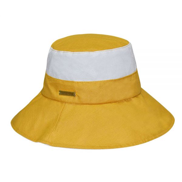 Καπέλο γυναικείο υφασμάτινο καλοκαιρινό κίτρινο