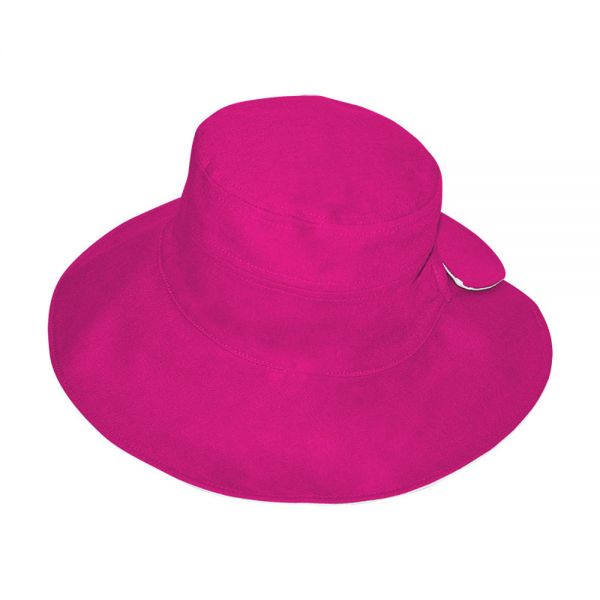 Women's Summer Linen Double Fase Hat Fuchsia / White