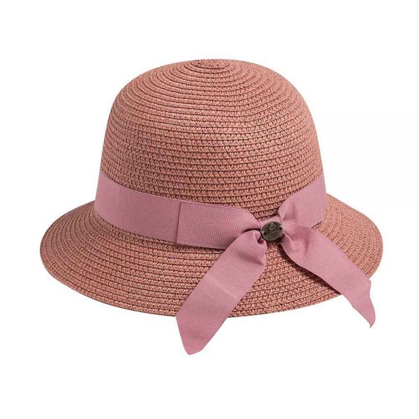 Καπέλο κοριτσίστικο καλοκαιρινό ψάθινο ροζ με κορδέλα και φιόγκο