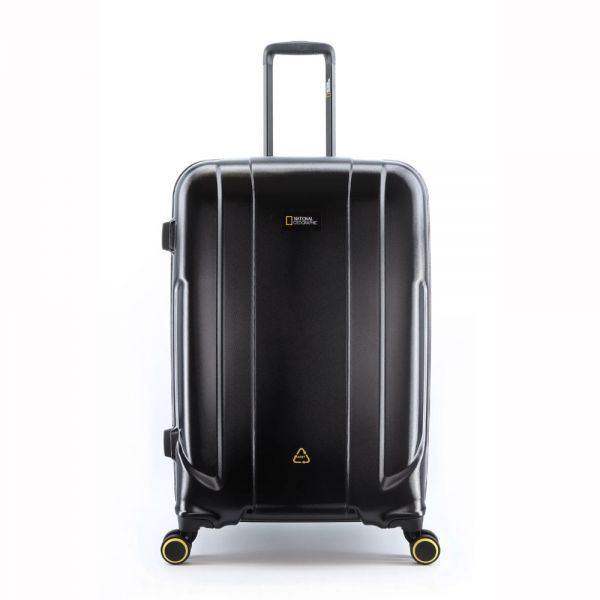 Large Hard Luggage 4 Wheels National Geographic Roots L Black 75 x 50 x 30 cm