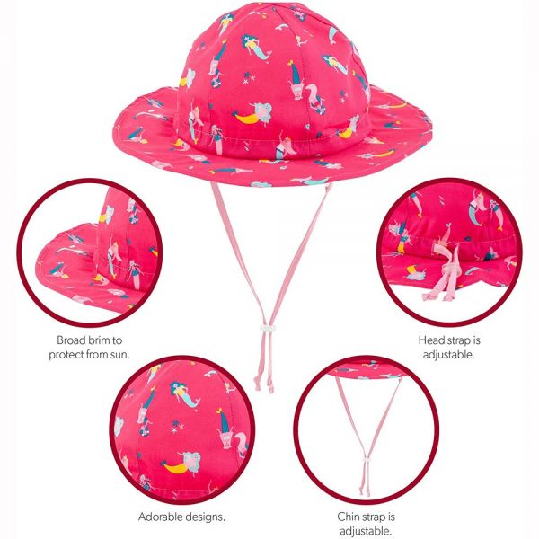 Summer Cotton Hat With UV Protection Memaid Stephen Joseph Pink