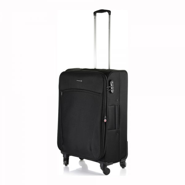 Medium Soft Luggage 4 Wheels Diplomat Praga 66 x 43 x 26 cm Black