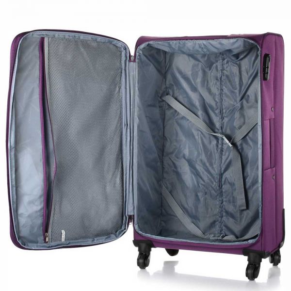 Large Soft Luggage 4 Wheels Diplomat Praga 77 x 45 x 29 cm Purpe