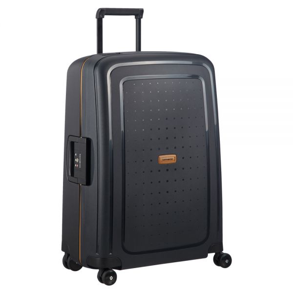 Large Hard Luggage 4 Wheels Samsonite S'Cure Eco Spinner 74 cm Black