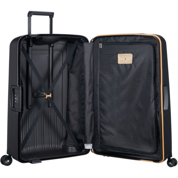 Large Hard Luggage 4 Wheels Samsonite S'Cure Eco Spinner 74 cm Black