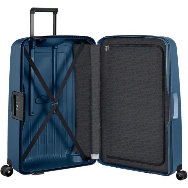 Medium Hard Luggage 4 Wheels Samsonite S'Cure Eco Spinner 69/25 cm Navy Blue