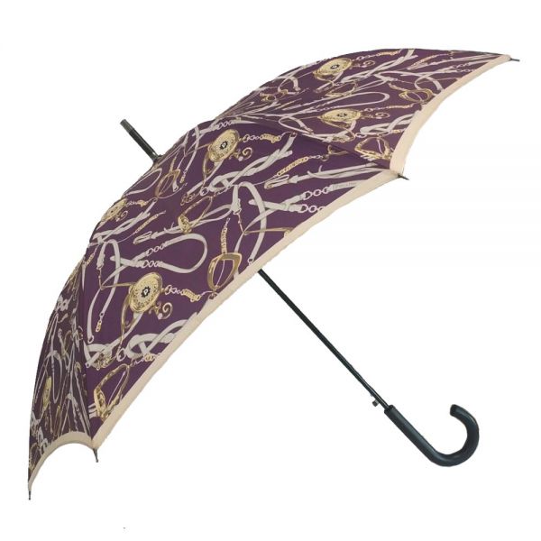 Ομπρέλα μεγάλη αυτόματη αντιανεμική μοβ Pollini Umbrella Automatic Stick Purple