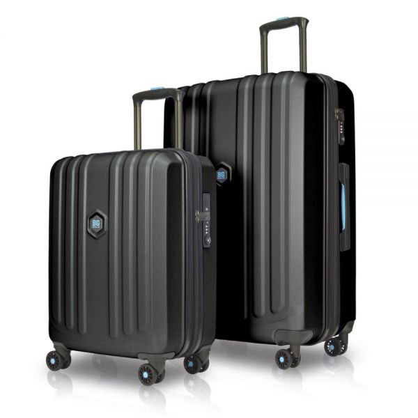 Set Large And Cabin Hard Expandable Luggages 4 Wheels BG Berlin Enduro  Titanium BG003/03/11TI