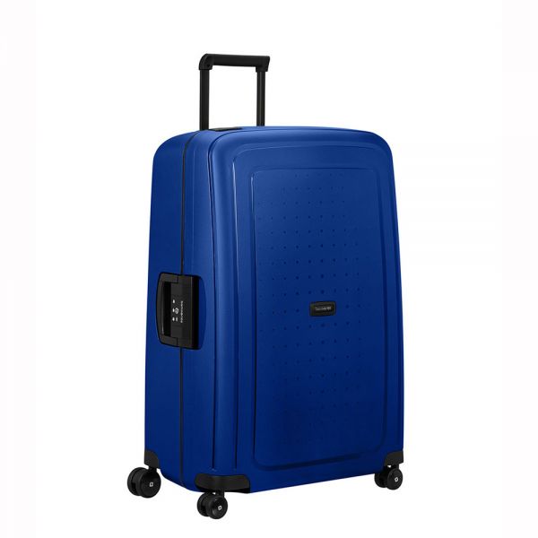 Βαλίτσα σκληρή μπλε με 4 ρόδες μεγάλη Samsonite S'Cure Spinner 74 cm Cool Blue - Black