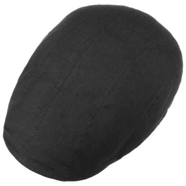 Summer Linen Flat Cap Stetson Madison Black