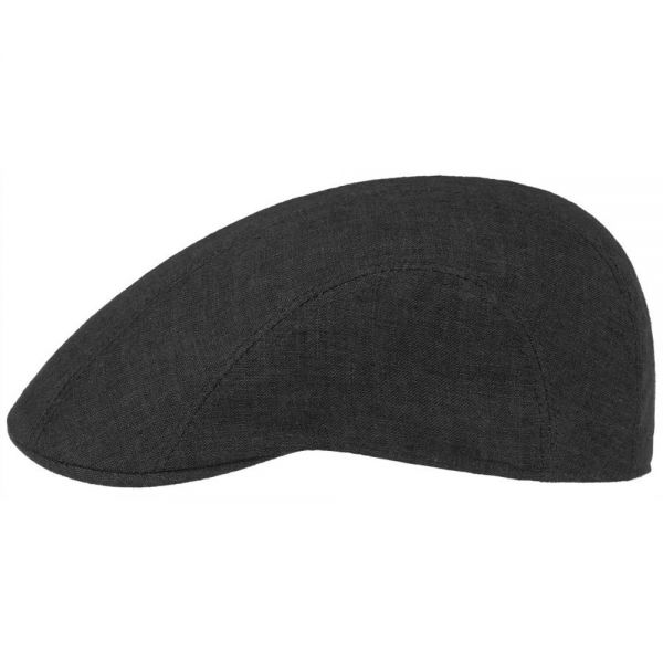 Καπέλο τραγιάσκα καλοκαιρινή μαύρη λινή  Stetson Madison Linen Flat Cap Black