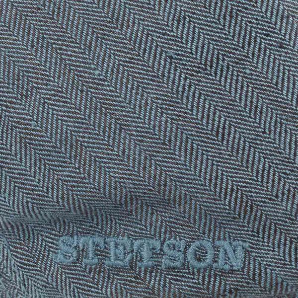 Summer Linen Flat Cap Stetson Herringbone Blue