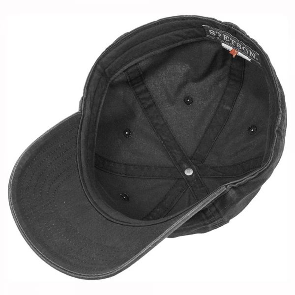 Καπέλο τζόκεϊ καλοκαιρινό βαμβακερό μαύρο Stetson Delave Organic Cotton Baseball Hat Black